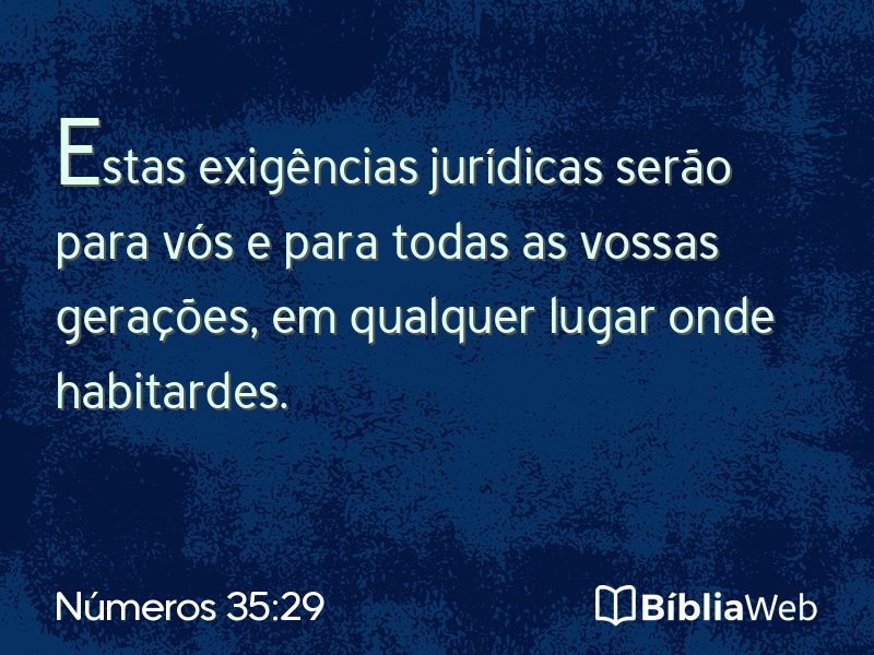 Números 35:29 em imagem para compartilhar