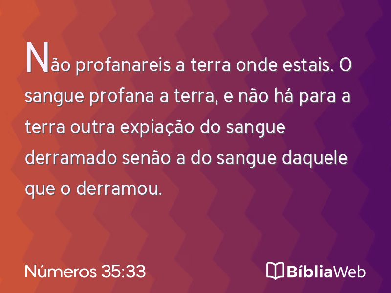 Números 35:33 em imagem para compartilhar