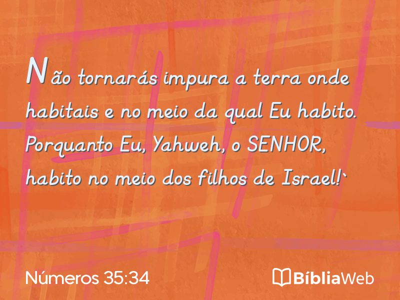 Números 35:34 em imagem para compartilhar