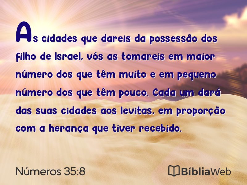 Números 35:8 em imagem para compartilhar