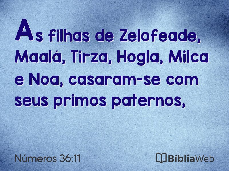 Números 36:11 em imagem para compartilhar