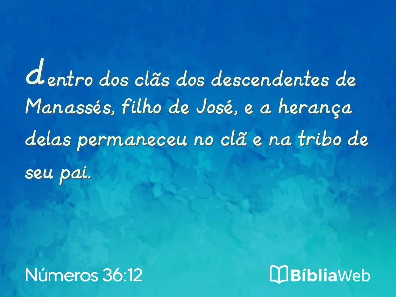 Números 36:12 em imagem para compartilhar