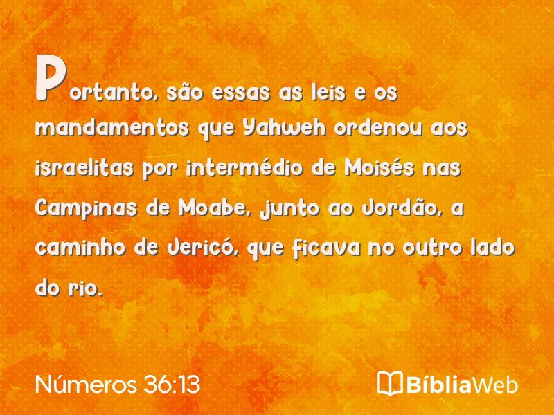 Números 36:13 em imagem para compartilhar