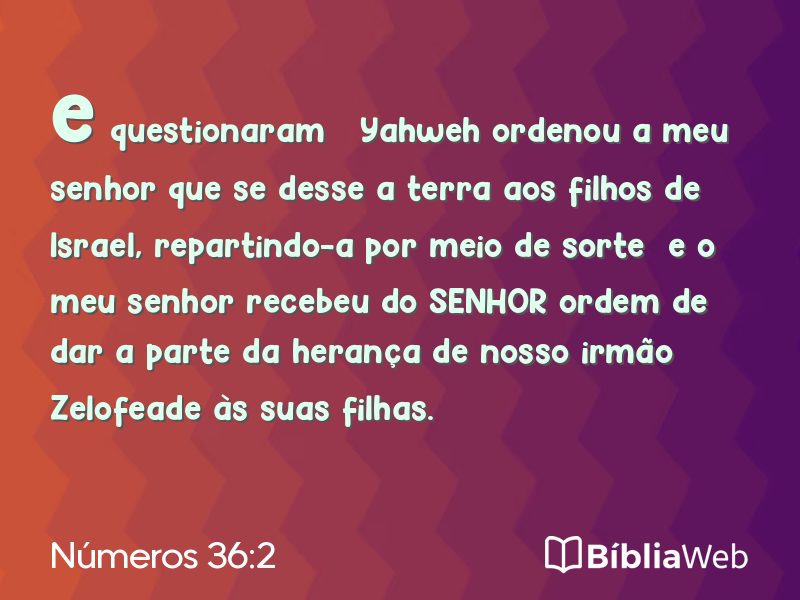 Números 36:2 em imagem para compartilhar