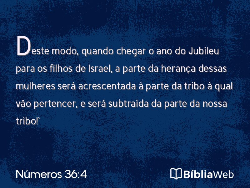 Números 36:4 em imagem para compartilhar