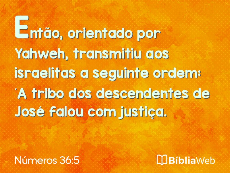 Números 36:5 em imagem para compartilhar