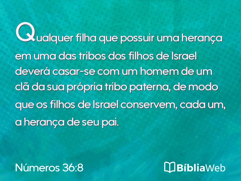 Números 36:8 em imagem para compartilhar