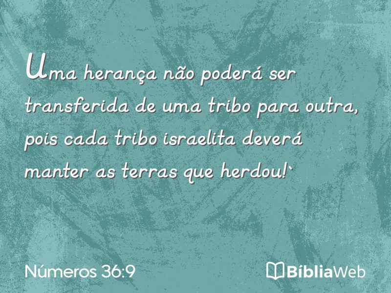 Números 36:9 em imagem para compartilhar