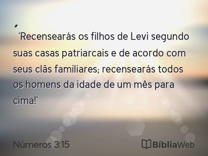 Números 3:15 em imagem para compartilhar