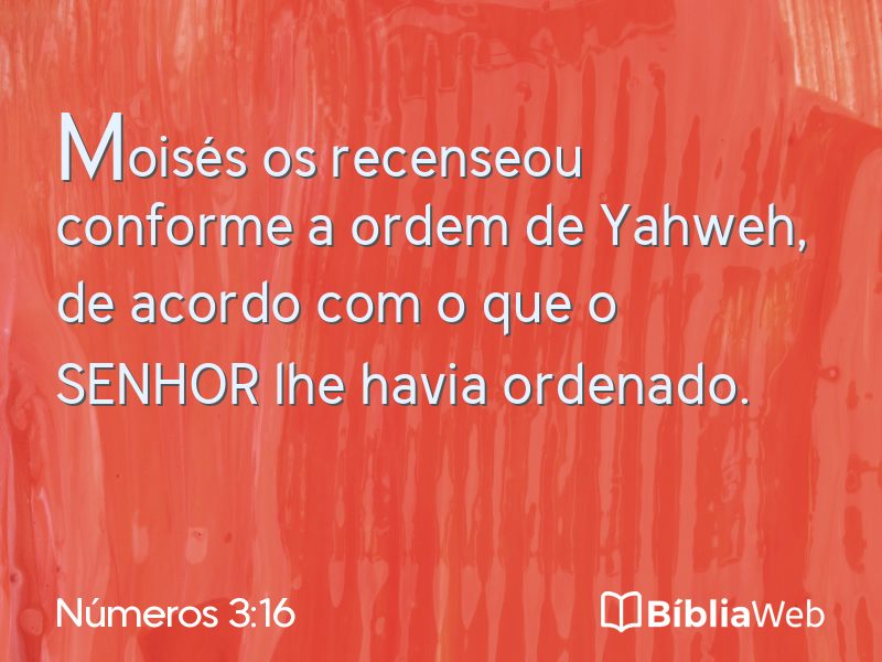 Números 3:16 em imagem para compartilhar