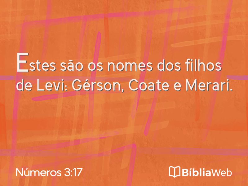 Números 3:17 em imagem para compartilhar
