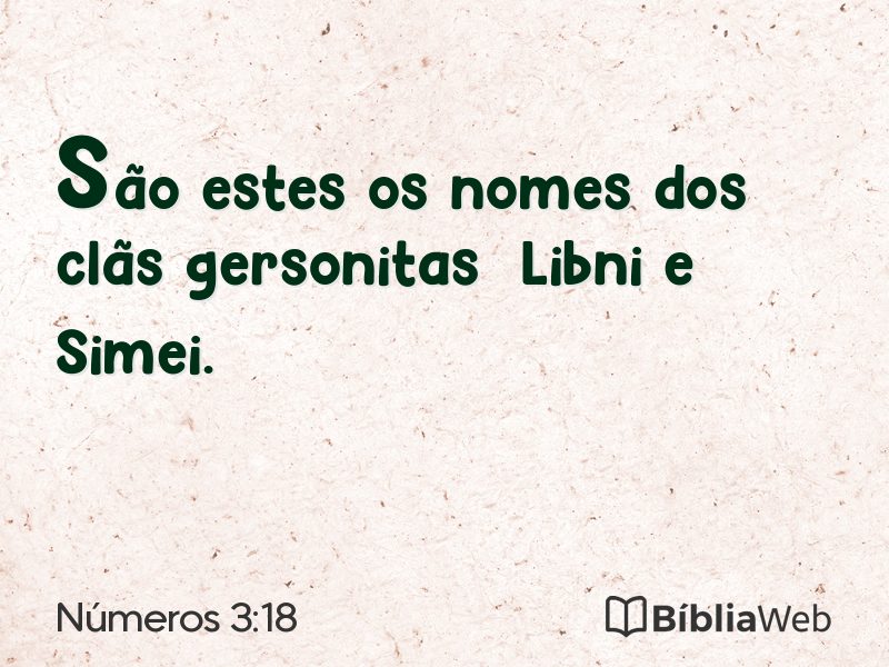 Números 3:18 em imagem para compartilhar