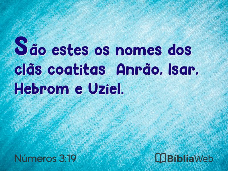 Números 3:19 em imagem para compartilhar