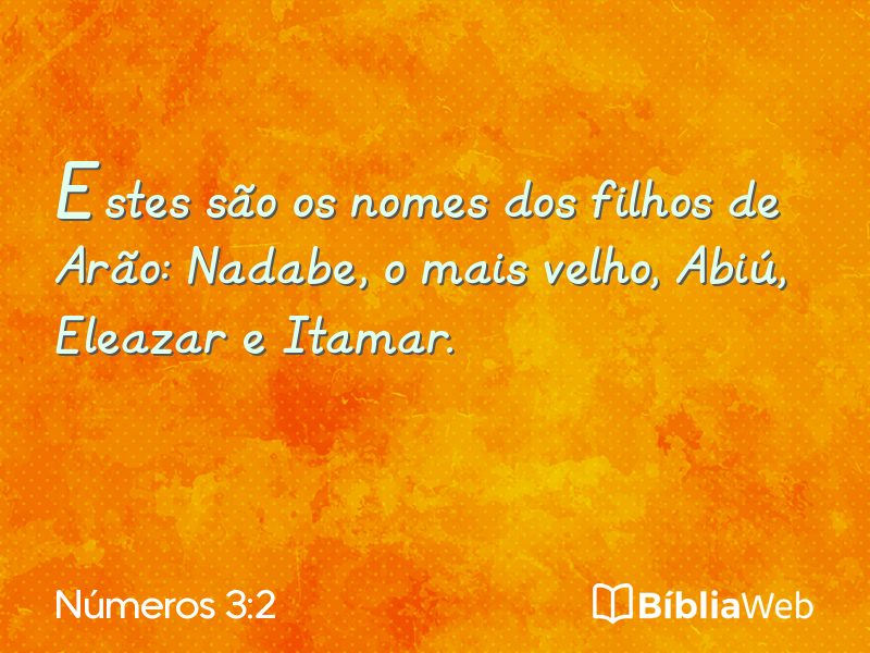 Números 3:2 em imagem para compartilhar