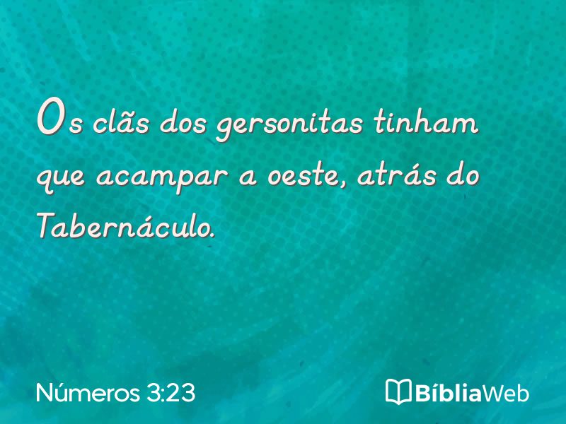 Números 3:23 em imagem para compartilhar