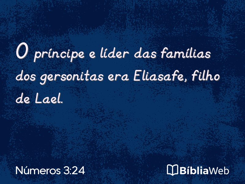 Números 3:24 em imagem para compartilhar