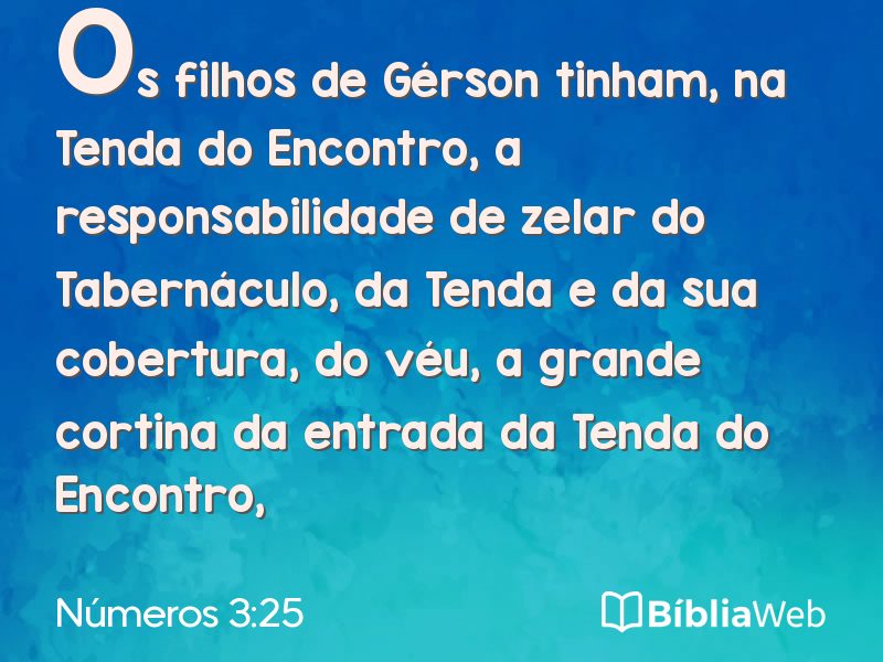 Números 3:25 em imagem para compartilhar