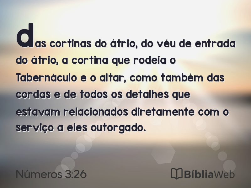 Números 3:26 em imagem para compartilhar