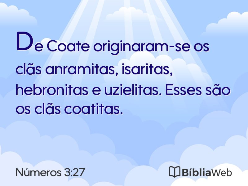Números 3:27 em imagem para compartilhar