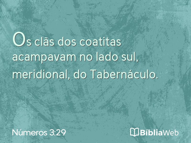 Números 3:29 em imagem para compartilhar