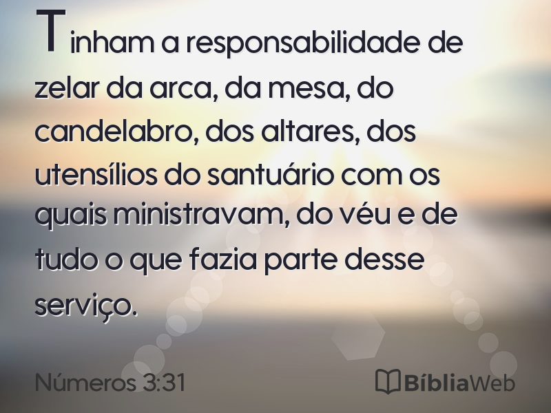 Números 3:31 em imagem para compartilhar