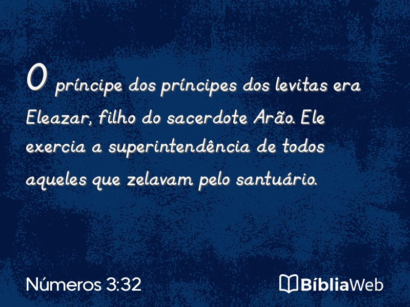 Números 3:32 em imagem para compartilhar