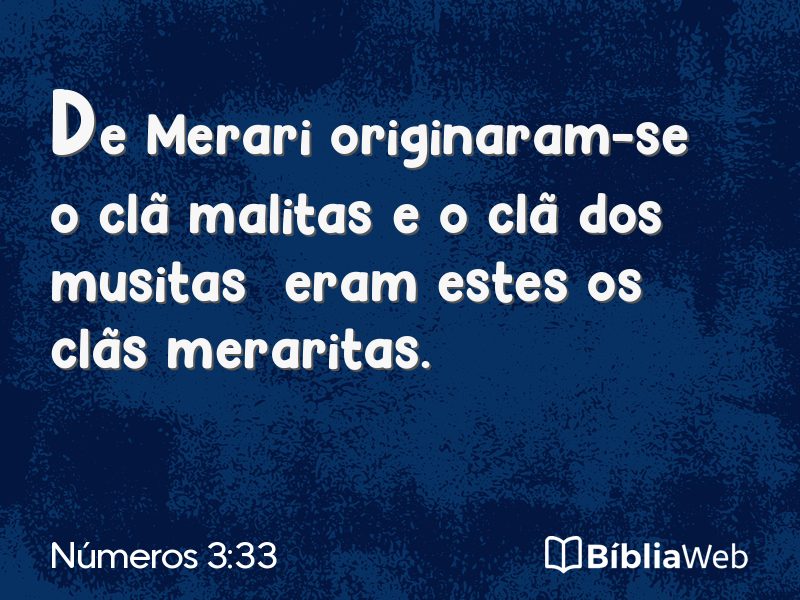 Números 3:33 em imagem para compartilhar