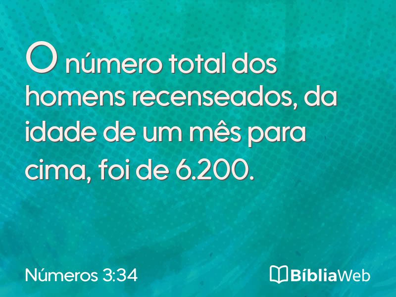 Números 3:34 em imagem para compartilhar