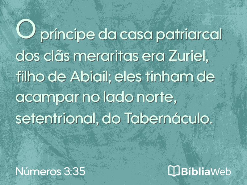 Números 3:35 em imagem para compartilhar