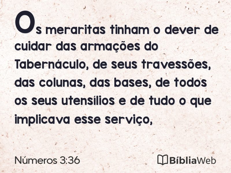 Números 3:36 em imagem para compartilhar