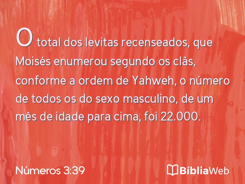 Números 3:39 em imagem para compartilhar