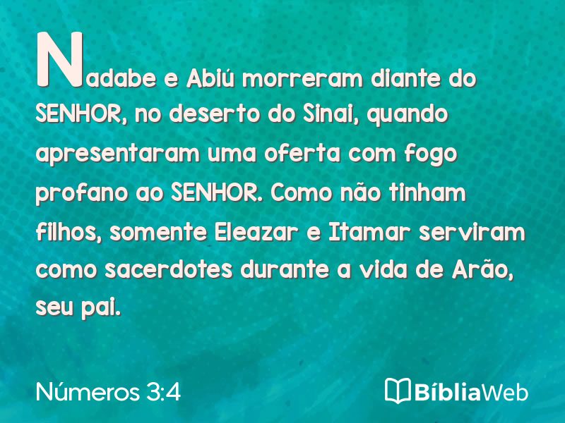 Números 3:4 em imagem para compartilhar