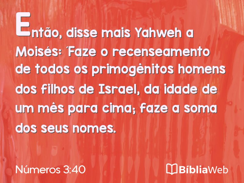 Números 3:40 em imagem para compartilhar