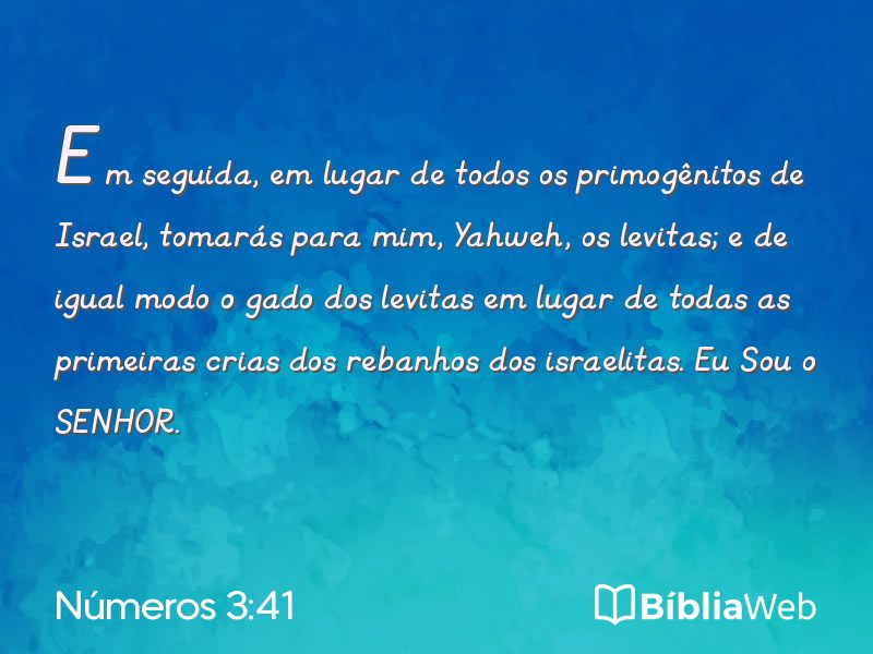 Números 3:41 em imagem para compartilhar