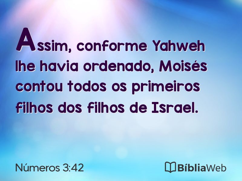 Números 3:42 em imagem para compartilhar
