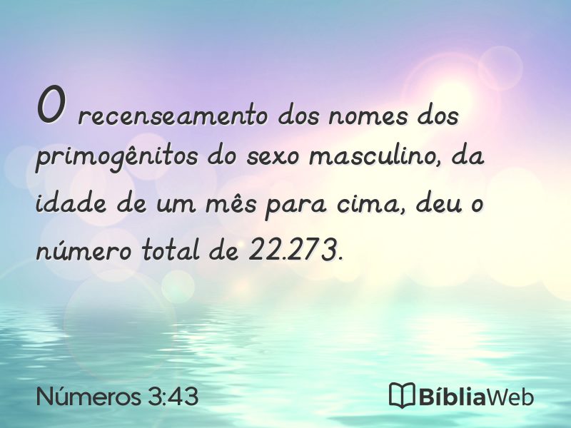 Números 3:43 em imagem para compartilhar