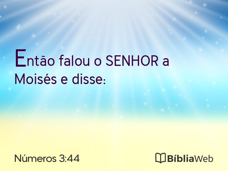 Números 3:44 em imagem para compartilhar