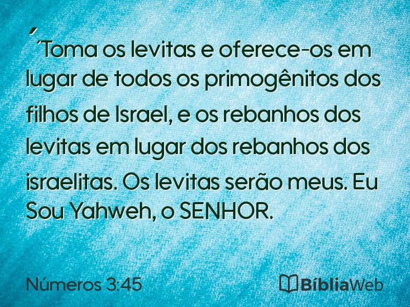 Números 3:45 em imagem para compartilhar