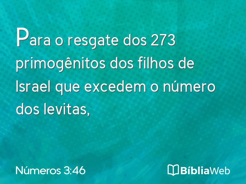 Números 3:46 em imagem para compartilhar