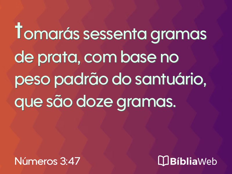 Números 3:47 em imagem para compartilhar