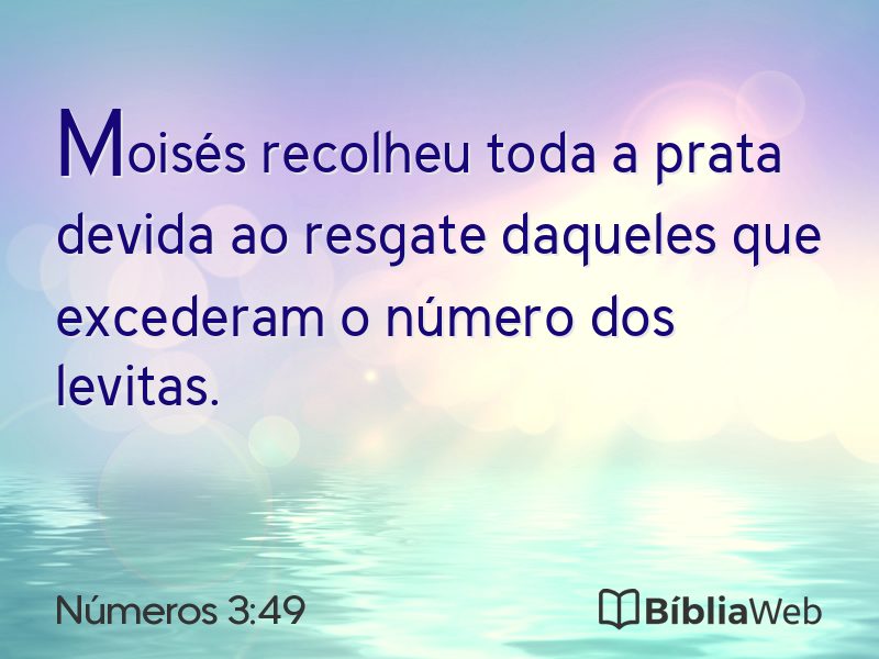 Números 3:49 em imagem para compartilhar