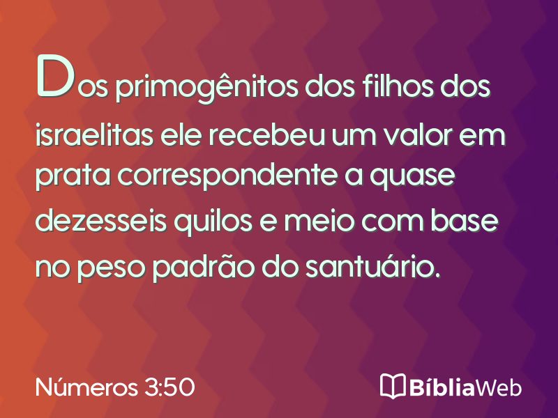 Números 3:50 em imagem para compartilhar