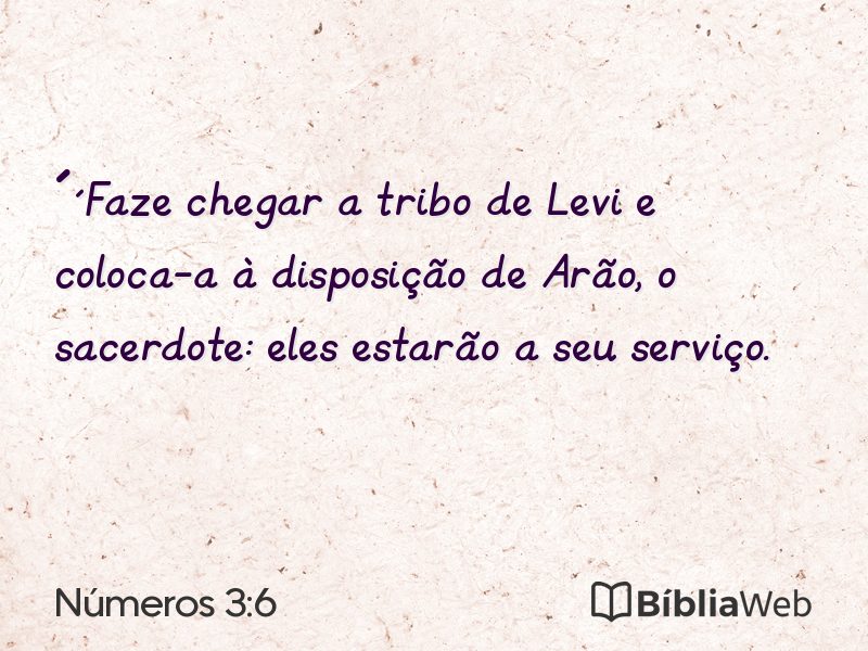 Números 3:6 em imagem para compartilhar