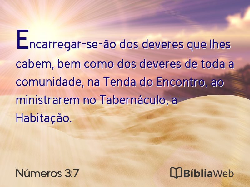 Números 3:7 em imagem para compartilhar