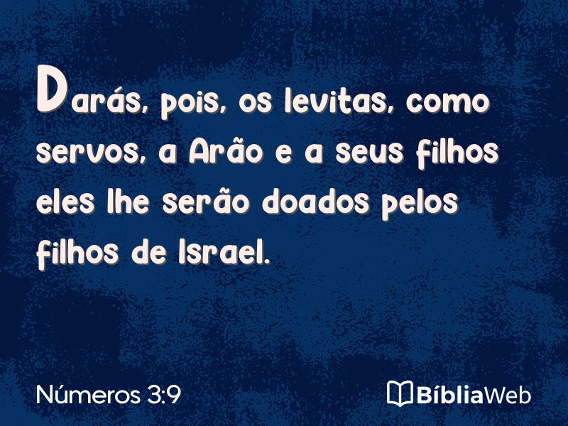 Números 3:9 em imagem para compartilhar