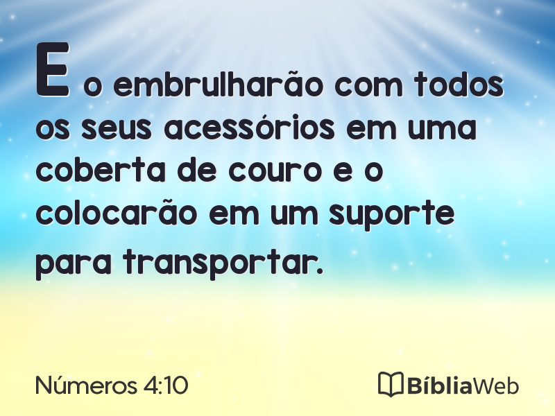 Números 4:10 em imagem para compartilhar