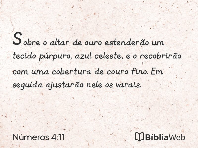 Números 4:11 em imagem para compartilhar