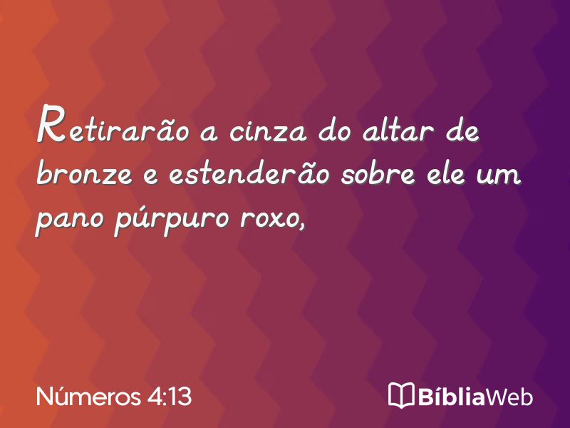 Números 4:13 em imagem para compartilhar