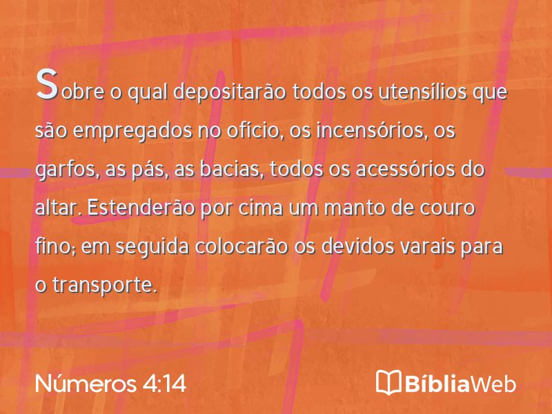 Números 4:14 em imagem para compartilhar