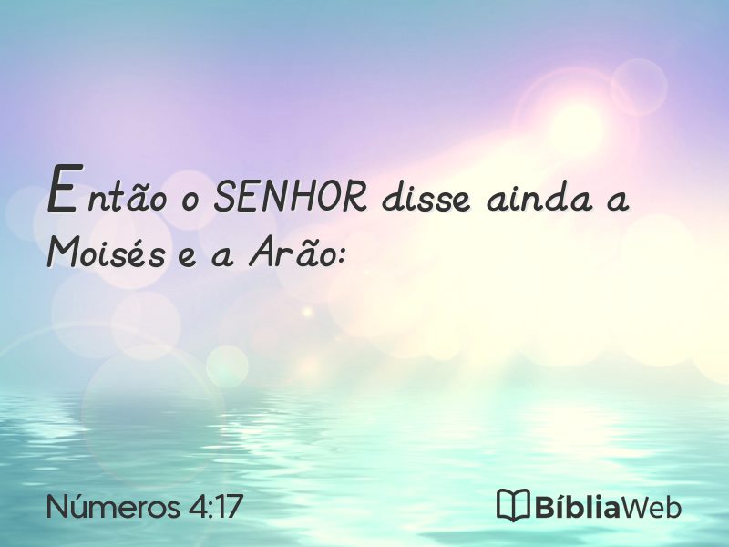 Números 4:17 em imagem para compartilhar